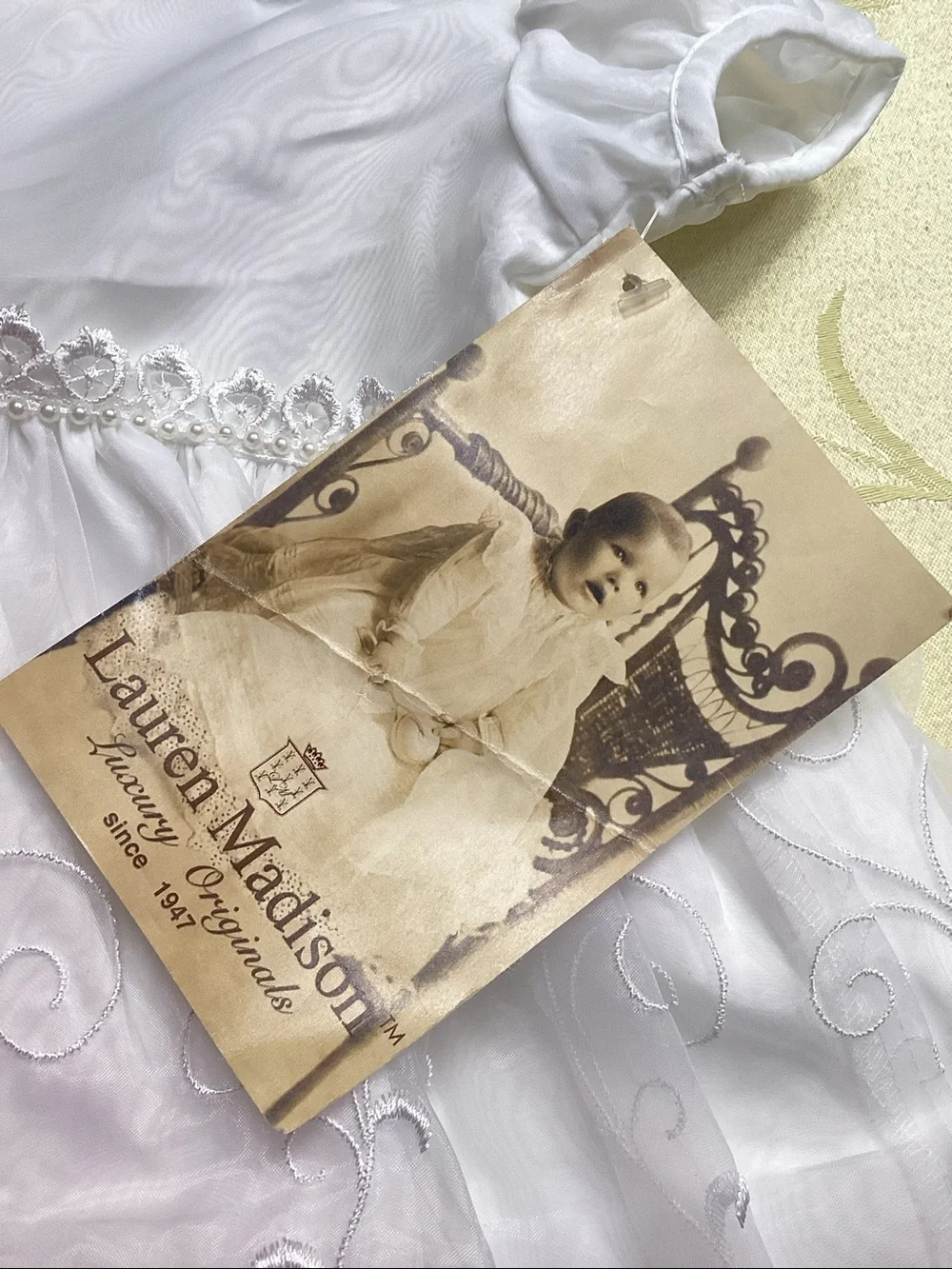 White Embroidered Baby girl christening dress